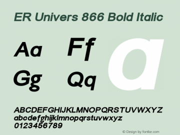 ER Univers 866 Bold Italic 1.0 Thu Mar 09 09:12:56 1995图片样张