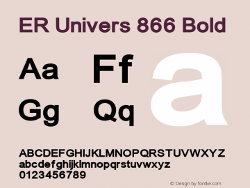 ER Univers 866 Bold 1.0 Thu Mar 09 09:13:43 1995 Font Sample