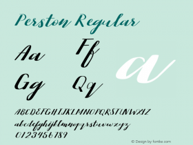 Perston Regular Version 001.000 Font Sample