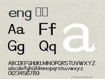 eng 常规 Version 1.00 February 14, 2015, initial release Font Sample