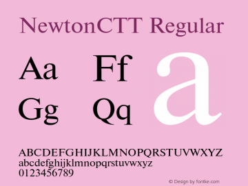 NewtonCTT Regular TrueType Maker version 1.00.03 Font Sample