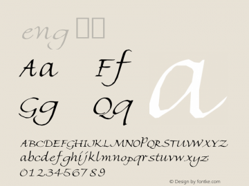 eng 常规 Version 1.00 February 14, 2015, initial release Font Sample