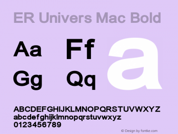 ER Univers Mac Bold 4.0 Thu Mar 09 06:37:20 1995图片样张