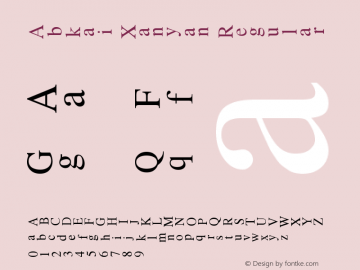 Abkai Xanyan Regular 15.09 Font Sample