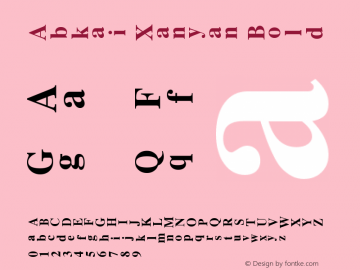 Abkai Xanyan Bold 15.09 Font Sample