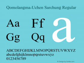 Qomolangma-Uchen Sarchung Regular 2.00 Font Sample