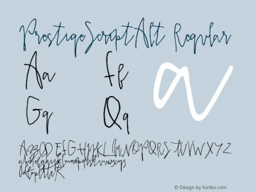 PrestigeScriptAlt Regular 1.000 Font Sample