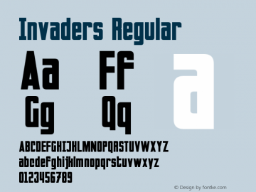 Invaders Regular Version 1.10 - June 5, 2013 Font Sample