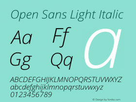 Open Sans Light Italic Version 1.10图片样张