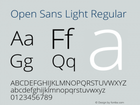 Open Sans Light Regular Version 1.10 Font Sample