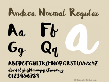 Andrea Normal Regular Version 1.000;PS 001.000;hotconv 1.0.70;makeotf.lib2.5.58329图片样张