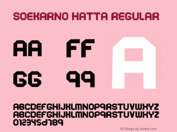 SOEKARNO HATTA Regular Version 1.0 Font Sample