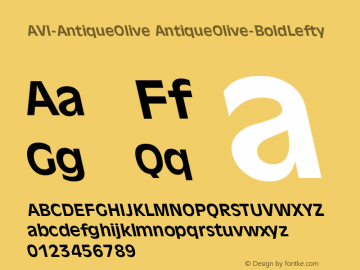 AVI-AntiqueOlive AntiqueOlive-BoldLefty Version 001.000 Font Sample
