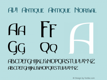 AVI-Antique Antique-Normal Version 001.000 Font Sample