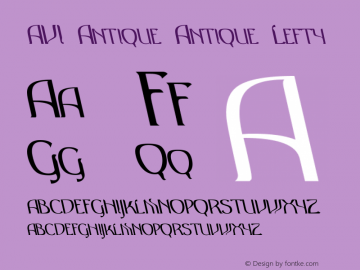 AVI-Antique Antique-Lefty Version 001.000 Font Sample
