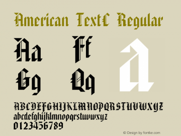 American TextC Regular Version 1.000 2007 initial release图片样张