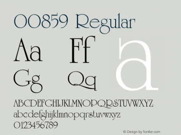 00859 Regular Macromedia Fontographer 4.1.5 22/9/98 Font Sample