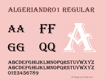 AlgerianDRo1 Regular Version 001.005 Font Sample