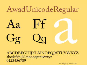 Awad Unicode Regular Version 1.00图片样张