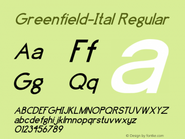 Greenfield-Ital Regular -------------- d:\aff10\greenFI1.FF1 ----------图片样张