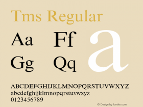 Tms Regular Version 1.02 Font Sample