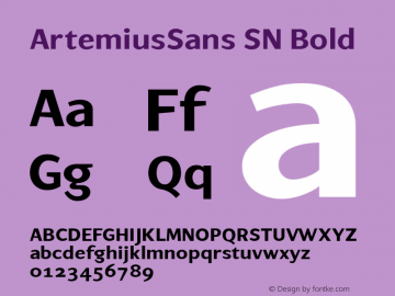 ArtemiusSans SN Bold Version 001.001 Font Sample