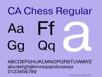 CA Chess Regular TrueType Maker version 3.00.00 Font Sample