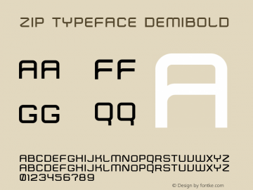 Zip Typeface DemiBold Unknown Font Sample
