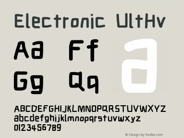 Electronic UltHv Version 1.011 Font Sample