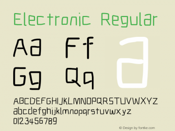 Electronic Regular Version 1.011 Font Sample