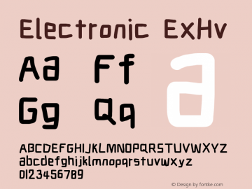 Electronic ExHv Version 1.011 Font Sample