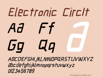 Electronic CircIt Version 1.011 Font Sample