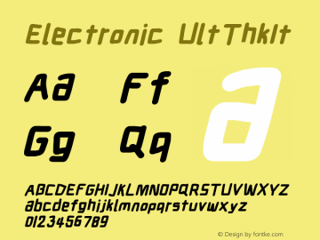 Electronic UltThkIt Version 1.011 Font Sample