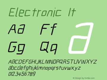 Electronic It Version 1.011 Font Sample