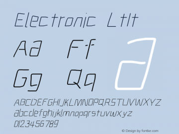 Electronic LtIt Version 1.011 Font Sample