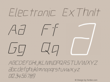 Electronic ExThnIt Version 1.011 Font Sample