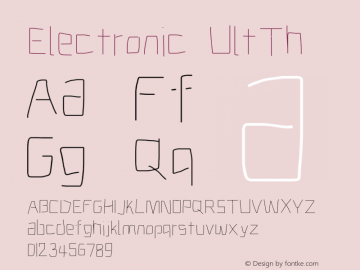 Electronic UltTh Version 1.011 Font Sample