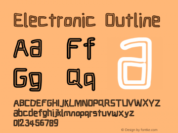 Electronic Outline Version 1.011 Font Sample