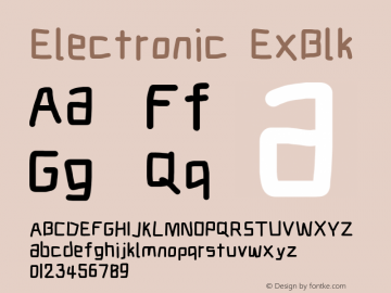 Electronic ExBlk Version 1.011 Font Sample