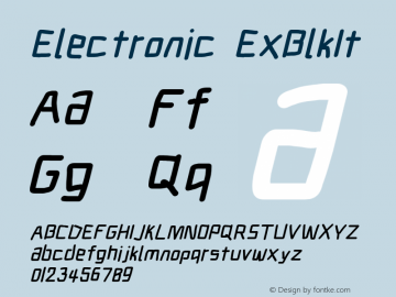 Electronic ExBlkIt Version 1.011 Font Sample