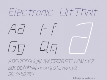 Electronic UltThnIt Version 1.011 Font Sample