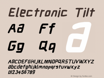 Electronic TiIt Version 1.011 Font Sample