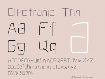 Electronic Thn Version 1.011 Font Sample