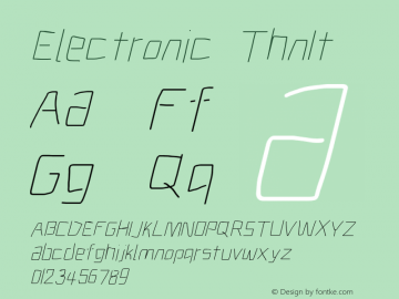 Electronic ThnIt Version 1.011 Font Sample