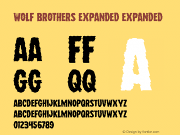 Wolf Brothers Expanded Expanded Version 1.0; 2015 Font Sample