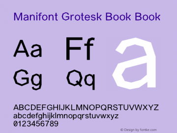 Manifont Grotesk Book Book Version 001.001 Font Sample