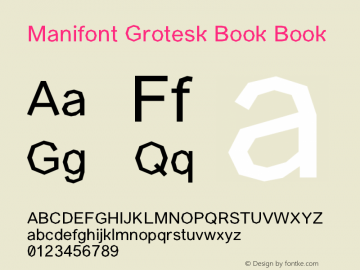 Manifont Grotesk Book Book Version 001.001 Font Sample