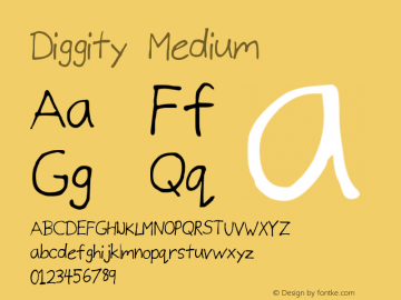 Diggity Medium Version 001.000 Font Sample