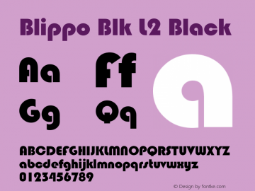 Blippo Blk L2 Black mfgpctt-v1.86 Feb 21 1996 Font Sample