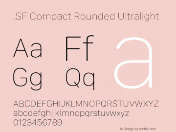 .SF Compact Rounded Ultralight 11.0d3e2 Font Sample